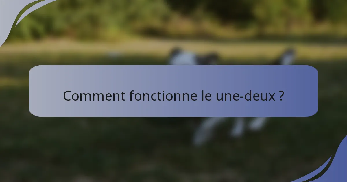 Comment fonctionne le une-deux ?