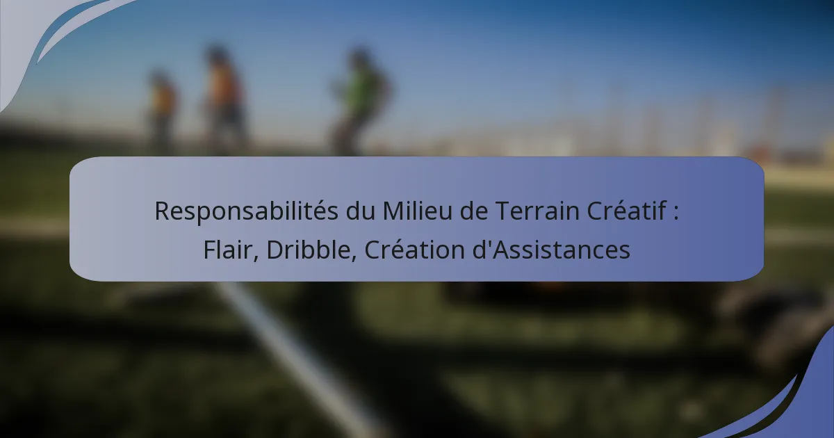 Responsabilités du Milieu de Terrain Créatif : Flair, Dribble, Création d’Assistances